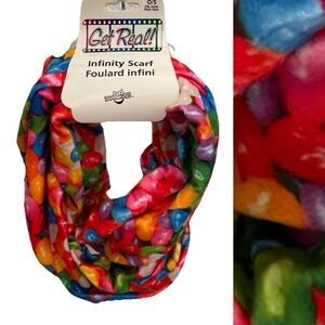 NWT VINTAGE Y2K Cute JELLY BEANS Print Child’s INFINITY SCARF O/S